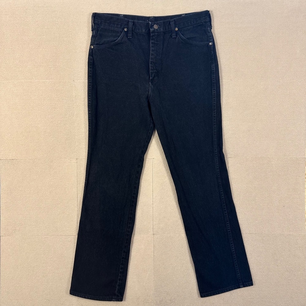 Vintage Wrangler Jeans Mens 32x31 936WBK Slim Fit Cowboy Cut Black Denim USA